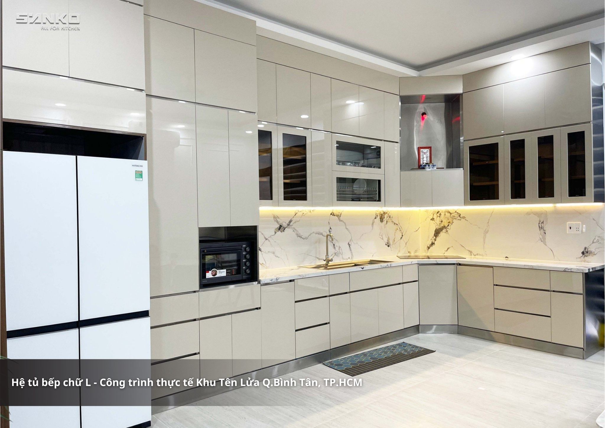 Công trình thực tế Hệ tủ bếp chữ L – Khu Tên Lửa Q.Bình Tân, TP.HCM