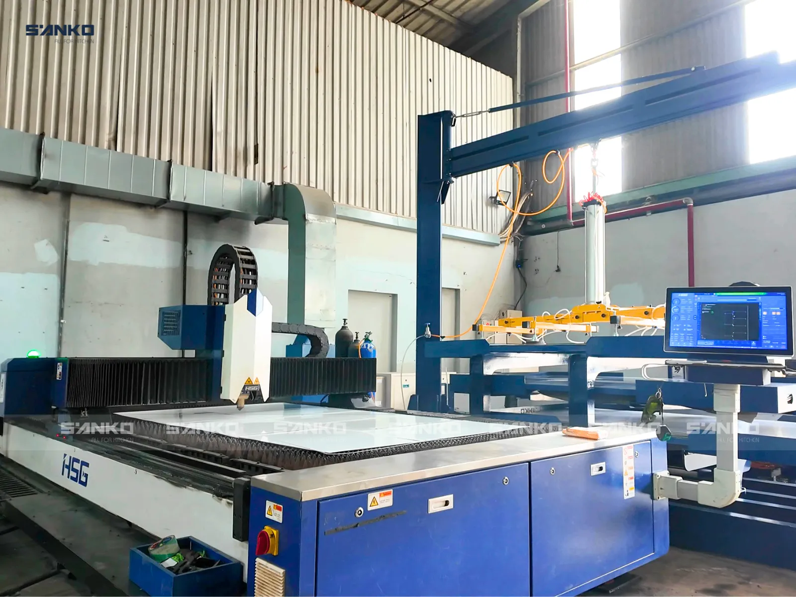 tủ bếp inox mặt đá đẹp