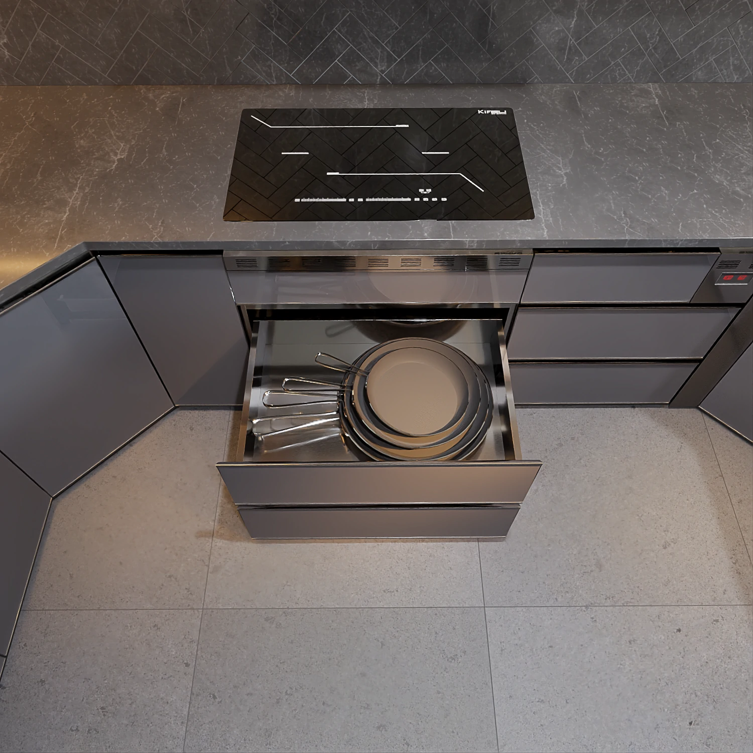 tủ inox đặt bếp nấu