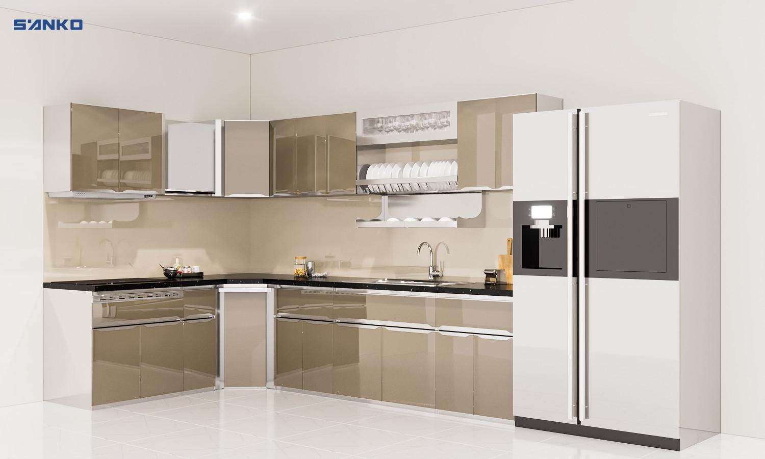 Tủ bếp inox cánh kính cường lực là gì? Tủ bếp inox cánh kính cường lực