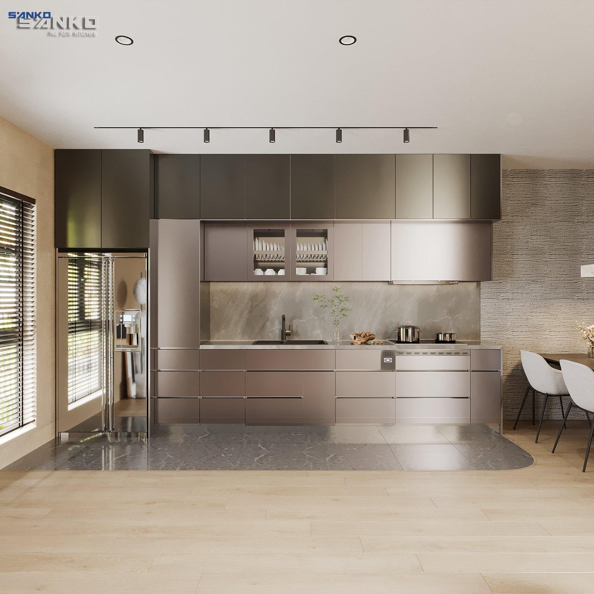 Bếp Chữ I Cánh Inox